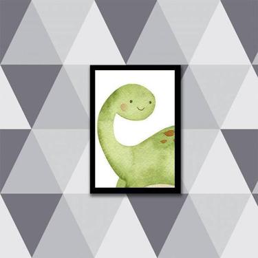 Imagem de Quadro Decorativo Infantil Dinossauro Verde 24X18Cm