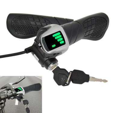 Imagem de AaiLucky Aperto do acelerador Ebike de 36 V com trava de chave e visor LCD, ajuste universal para scooter elétrica, motocicleta, acelerador de bicicleta elétrica e controlador de acelerador de
