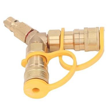 Imagem de AUNMAS Divisor y de Conexão Rápida, Conector de Grelha Bidirecional a Gás de Latão, 3/8 Tamanhos para Forno de Pizza Ao Ar Livre e Uso de Aquecedor de Pátio