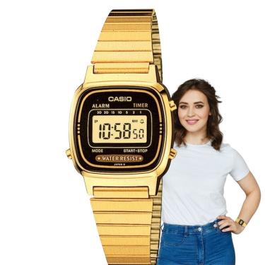 Imagem de Relógio Casio Feminino Digital Vintage Dourado LA670WGA-1DF