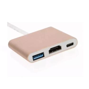 Imagem de Adaptador Type-c Macho para Usb 3.0, Hdmi e Usb-c Femea Usb 3.1