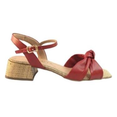 Imagem de Sandália Confort Palha Detalhe Couro Legítimo-Feminino