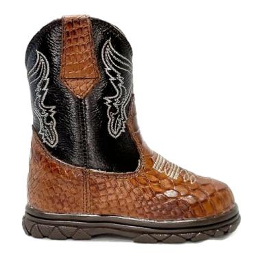 Imagem de Bota Texana Country para Bebê em Couro Legítimo Linha New Baby Anaconda Kapel (Marrom, Padrão, BR, Bebê, Numérico, 16)