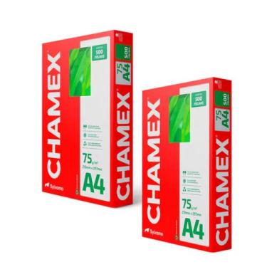 Imagem de Kit 2 Pacotes Papel Sulfite A4 Chamex Resma 500 Folhas 75g