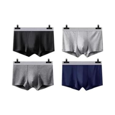 Imagem de Cuecas Boxer Masculinas plus Size 4 Peças Respiráveis Confortáveis L-5