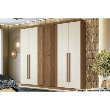 Imagem de Guarda Roupa Casal 6 Portas E 4 Gavetas Buriti Jatoba/areia - Santos Andirá