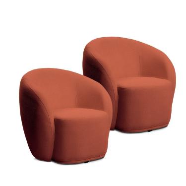 Imagem de Kit 2 Poltronas Nantes com Manta Acrilica Movellu Home