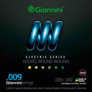 Imagem de Encordoamento Para Guitarra .009 Nickel Round Wound Giannini GEEGST9