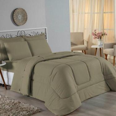 Imagem de Kit Edredom Dupla Face + Jogo De Lençol King Nobre 6 Peças Malha 100% 