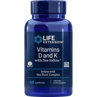 Imagem de Vitamina D3 5000IU + K1 K2 MK7 210mcg 60 CAPS Life Extension, Suplemen
