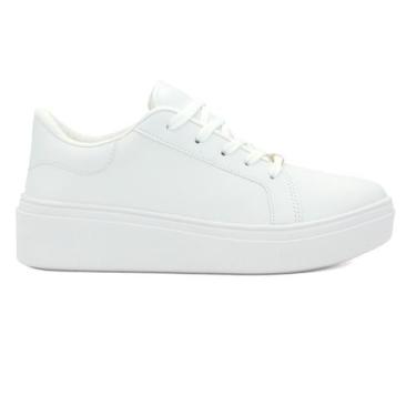 Imagem de Tenis Vizzano Original Cadarço Flatform Baixo Feminino 345, 35, Branco