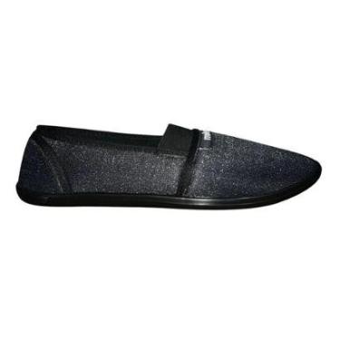 Imagem de Sapatilha Casual de Malha com Brilho Feminino Moleca 520.59 Preto-Feminino