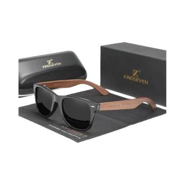 Imagem de Óculos De Sol Masculinos Polarizados Em Madeira De Noz KINGSEVEN Feito