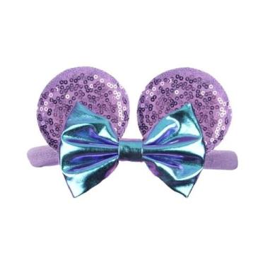 Imagem de Faixas De Cabelo Elásticas Bebê Minnie Mickey Mouse 2.8IN De Nylon Mac