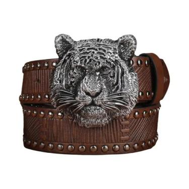 Imagem de Cinto Masculino De Couro Estilo Western Jeans Design De Nicho De Alta 