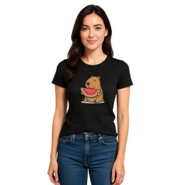 Imagem de Camiseta Baby Look Feminina Capivara Novidade Moda Promoção - Agil, Pr