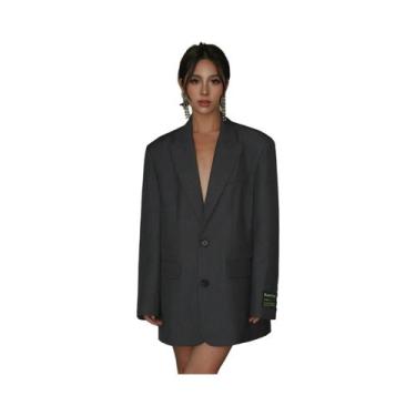 Imagem de Blazer Feminino De Outono Em Cor Sólida, Moda Coreana, Jaqueta Elegant