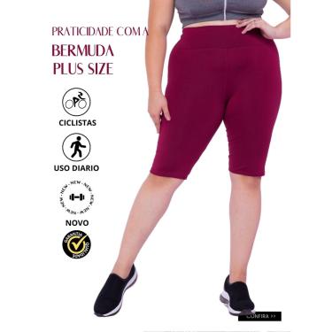 Imagem de Bermudas Plus Size Wolfox Academia Ou Dia A Dia Cintura Alta Feminina-Feminino
