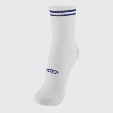 Imagem de Meia Olympikus Comfy Feminina Branca e Marinho, 33-38