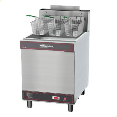 Imagem de Fritador A Óleo Metalcubas Fog 3 Cestos Premium A Gás 45L 220V