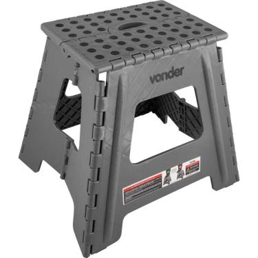 Imagem de Banqueta Plástica Dobrável 360 Mm Cinza Vonder