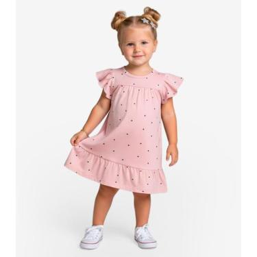 Imagem de Vestido Infantil Com Manga Godê Select Rosa, 6, Rosa