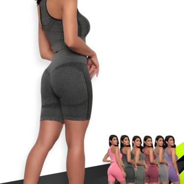 Imagem de Short Leg Legging Levanta Bumbum Cintura Alta Fitness Treino Corrida Academia-Feminino