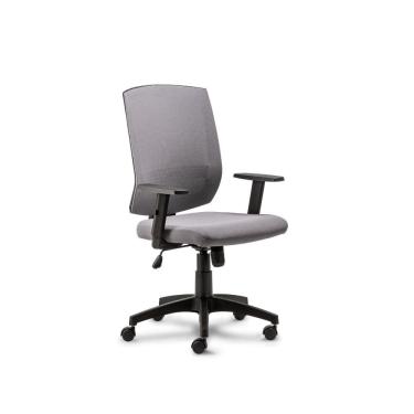 Imagem de Cadeira Giratória Roal New Opus Monocromática Cinza 120kg com Braços Reguláveis e Mecan...