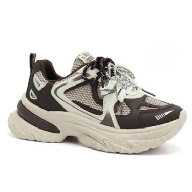 Imagem de Tênis Feminino Ramarim Sneaker Dad Chunky 2671131 Marrom 2 Cadarços-Feminino
