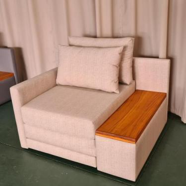 Imagem de Poltrona Cama Solteiro com Tampo Lateral Direito Tecido Acquablock 100