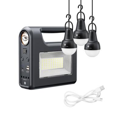 Imagem de Lanterna com Painel Solar DP-7719 para Iluminação Portátil com Bateria Interna Recarregável de 8000MAH DP