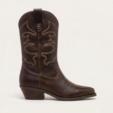 Imagem de Bota Bottero Western Couro Feminina Pinhão-Feminino