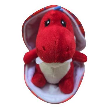 Imagem de Pelúcia Ovo Dino Dinossauro Surpresa 15 Cm Fofinho Fofo T Rex, Vermelh