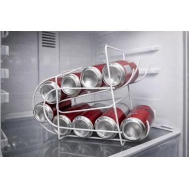 Imagem de Organizador de Latas Geladeira Aço 10 Unidades 350ml - Otimize Espaço 