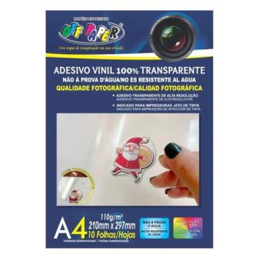Imagem de Adesivo Vinil 100% Transparente A4 110g 10fls - Off Paper