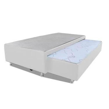 Imagem de Cama  Box Bicama  Auxiliar Solteiro  Sintético Espuma 8cm 40x88x188 Branco