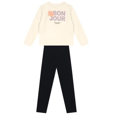 Imagem de Conjunto infantil menina de flor com glitter Brandili-Feminino