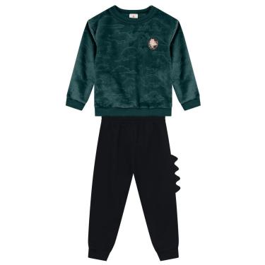 Imagem de Conjunto infantil menino peluciado de dinossauro Brandili-Masculino