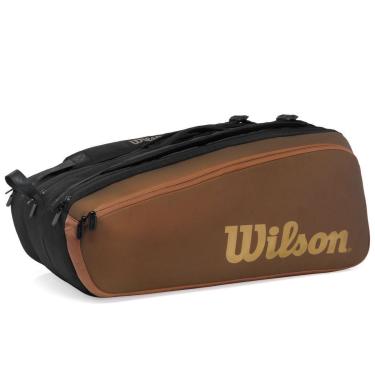 Imagem de Raqueteira Wilson Super Tour Pro Staff V14 X15 Preta e Marrom-Unissex