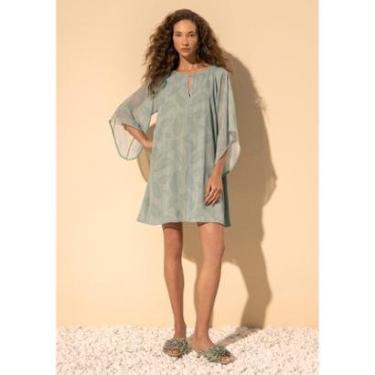 Imagem de Vestido Curto Estampado Com Mangas Longas E Transparência-Feminino