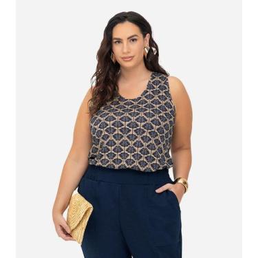 Imagem de Regata Viscose Plus Size Secret Glam Marrom, Plus G2, Marrom