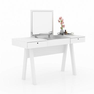 Imagem de Penteadeira Escrivaninha 2 Gavetas 1 Tampo com Espelho PE2002 - Tecnomobili - Branco