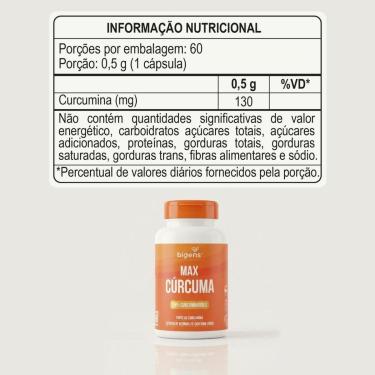Imagem de BIGENS MAX CURCUMA 95% CURCUMINOIDES 60 CAPS-Unissex