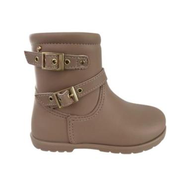 Imagem de Bota Infantil Pampili Menina Nude Preta Conforto e Estilo, 26, Bege