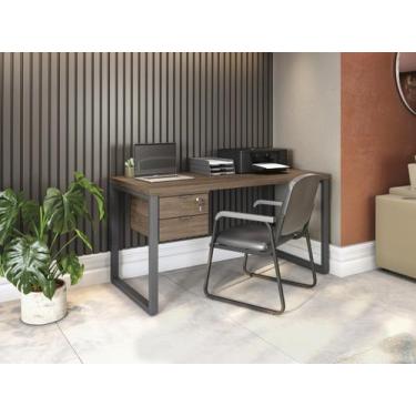 Imagem de Mesa Com Gaveteiro Para Escritório 1,5m 2 Gavetas Kappesberg Cor Carva