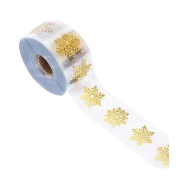 Imagem de Adesivos De Floco De Neve Dourados 100pcs 500pcs Transparentes Redondo