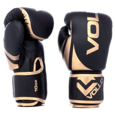 Imagem de Luva Boxe Training - 10 Oz Preta e Dourada - Vollo Sports