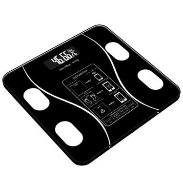 Imagem de Balança Digital de Banheiro com Bioimpedância Aquilae Inteligente Bluetooth 13 Indicadores Preto