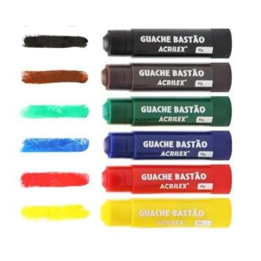 Imagem de Tinta Guache, Acrilex, Em Bastão, 06 Cores