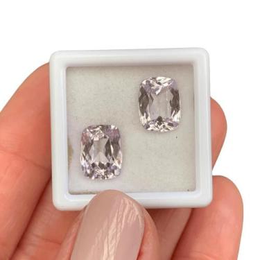 Imagem de Kunzita Rosa Cushion Baguete Par 6,98ct - ENE2ESE